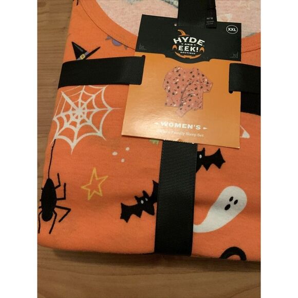 2pc Halloween Hyde and EEK Women's 2pc Pajama Set Orange Black Choose Your Size - Picture 10 of 16